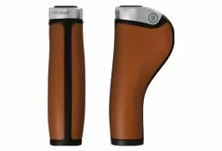 Puños Brooks England GP1 Leather Grips - Brown Silver