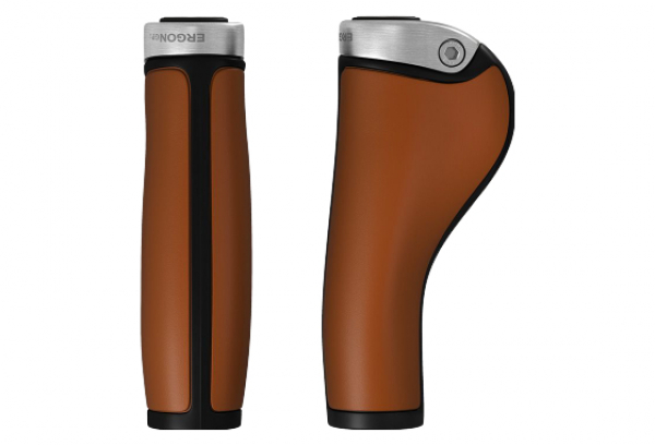 Puños Brooks England GP1 Leather Grips - Brown Silver