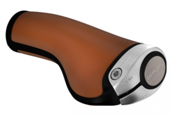 Puños Brooks England GP1 Leather Grips - Brown Silver - Imagen 2